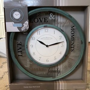 NWT Family Glass Wall Clock